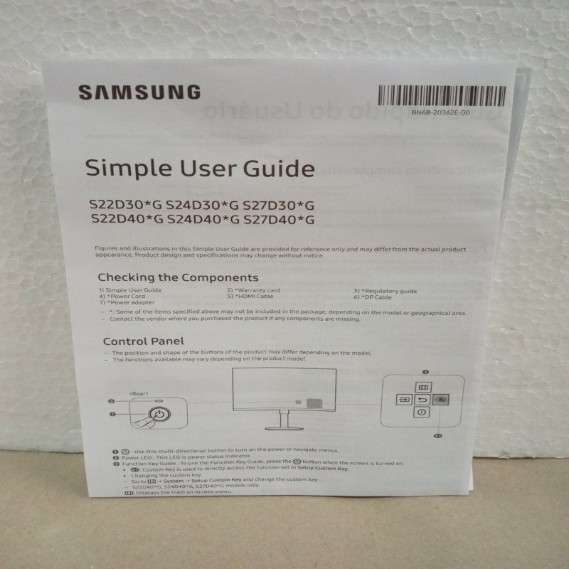 Monitor Samsung Essential S3 27" S27D300GAL, Negro