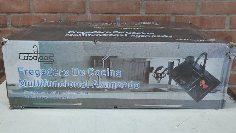 Fregadero de Cocina Empotrado Labalabs Multifuncional Avanzado Negro 80x45cm