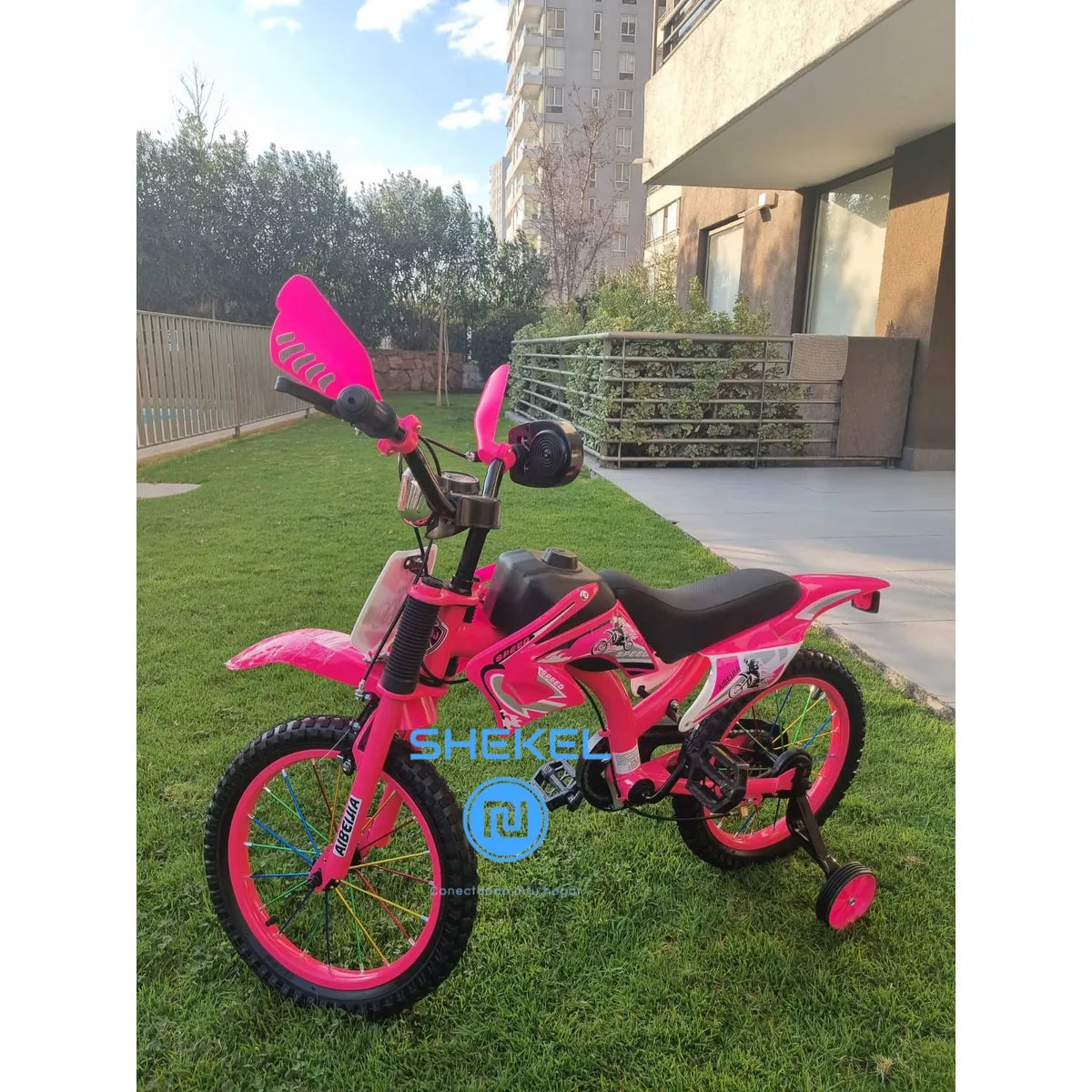Bicicleta Infantil Aro 16 Motocross con Ruedas Auxiliares