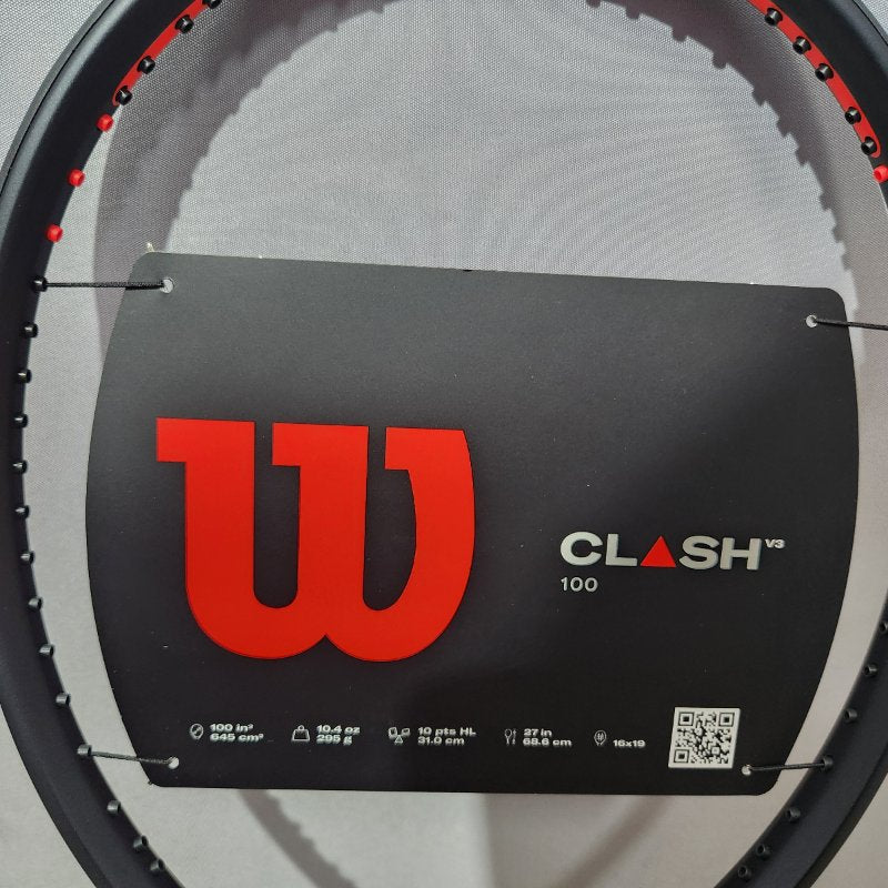 Raqueta de tenis Wilson Clash 100 V3 295g, Negro con naranja