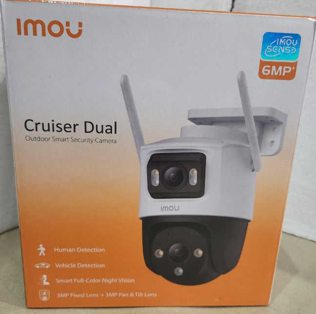 Cámara de Seguridad Exterior WiFi IMOU Cruiser Dual Doble Lente 6MP, Blanco