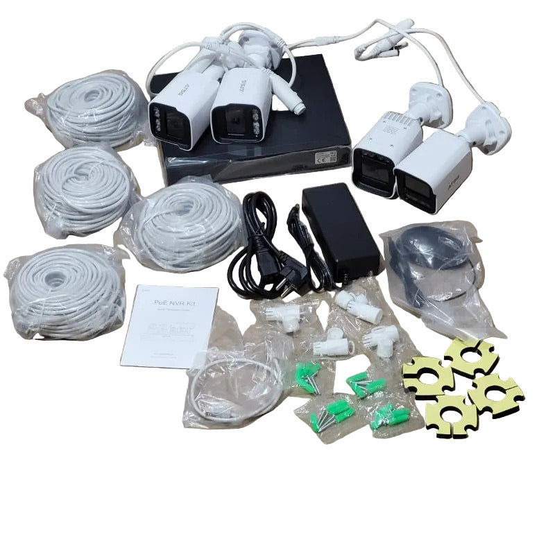 Kit de Cámaras de Seguridad ATSG CCTV POE 3022 3MP NVR 500GB