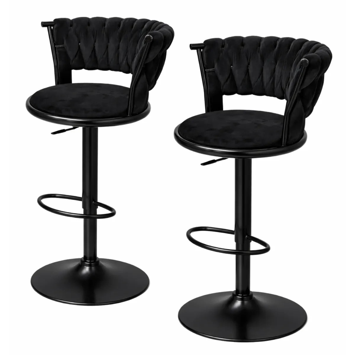Pack 2 Taburetes Elegantes MOBOI Queen, Negro