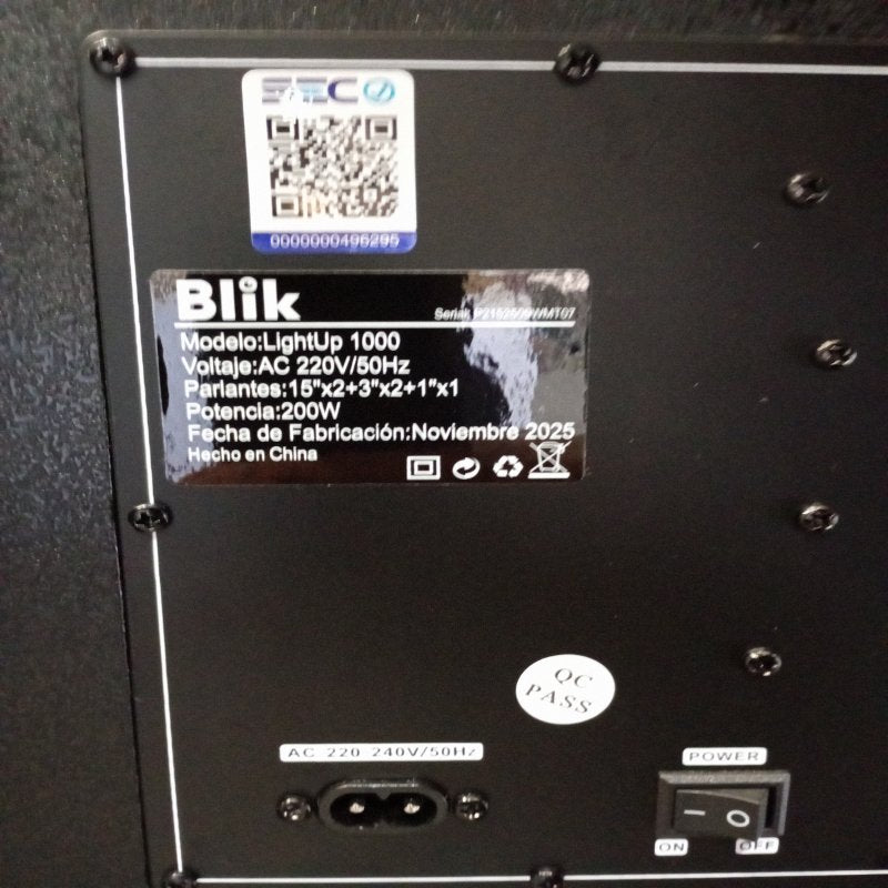 Parlante Bluetooth BLIK LIGHT 1000 40000W Max, Negro