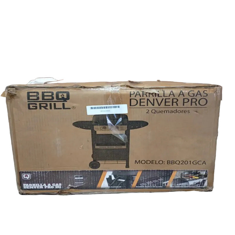 Parrilla a Gas Denver Pro BBQ201GCA 2 Quemadores, Negro