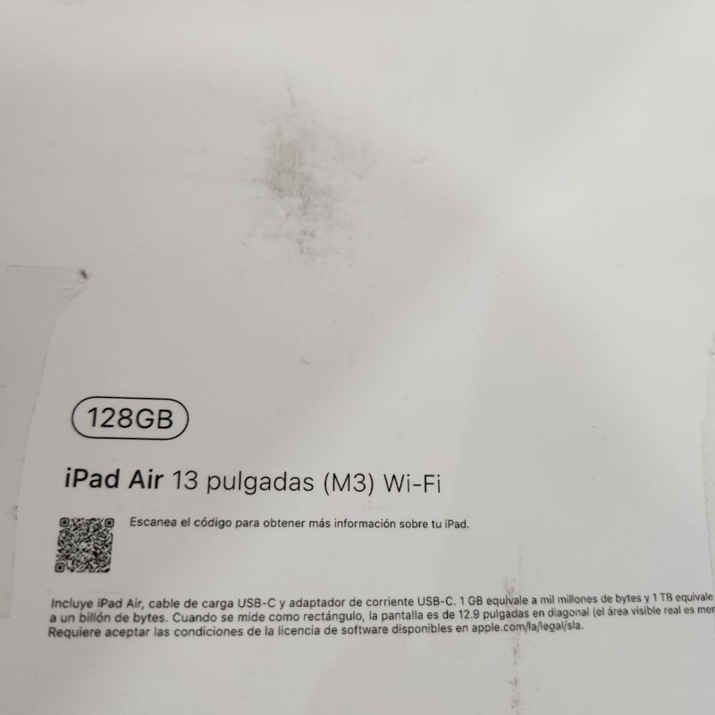 iPad Air 13 Pulgadas Wi-Fi Apple 128 GB 8GB RAM, Gris Espacial