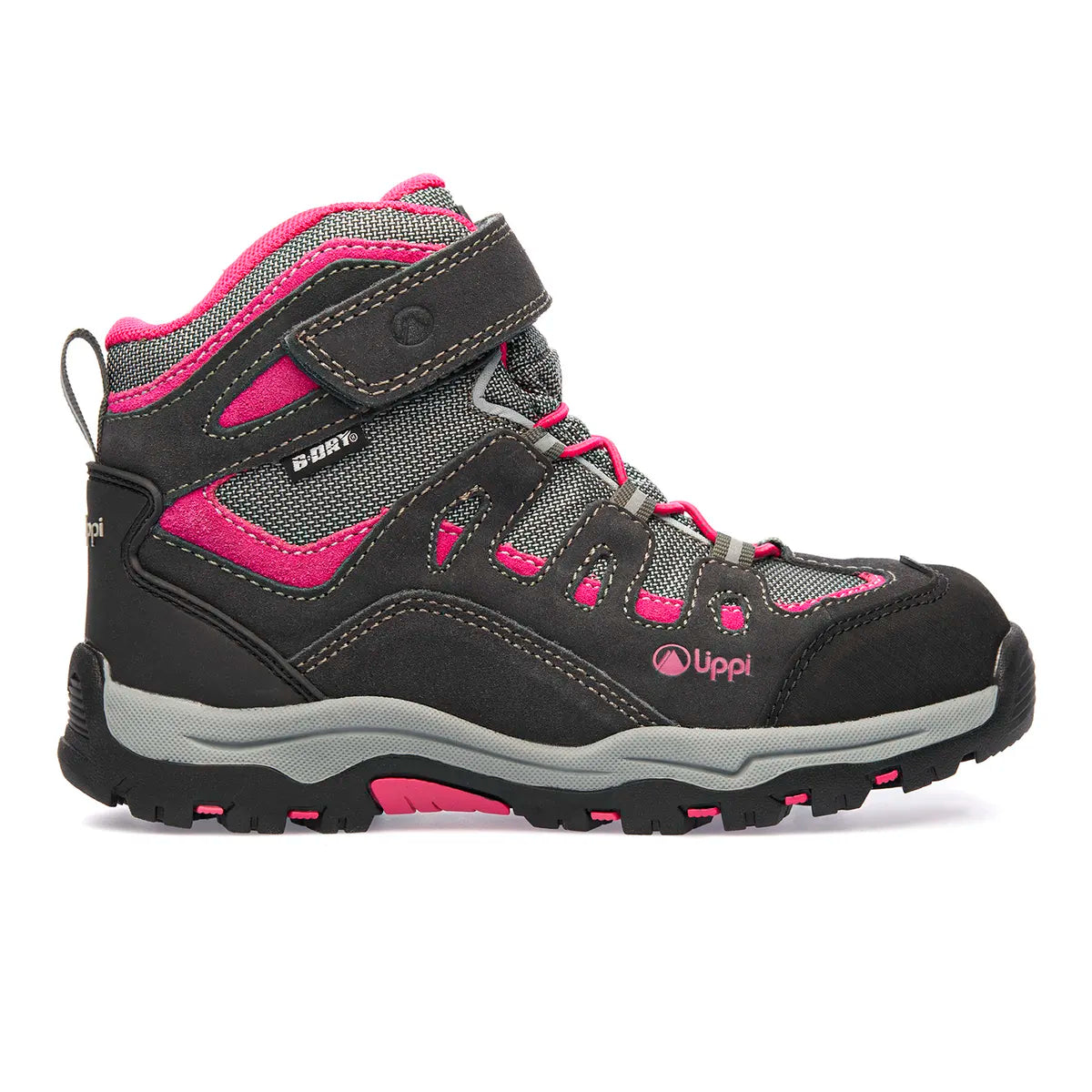 Botín Lippi Puelo CS HI Velcro – Gris/Fucsia, EUR 26 / 16,5 cm, Niña