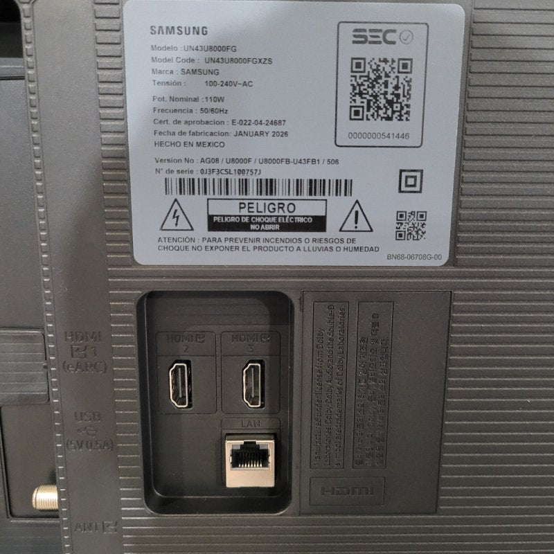Smart TV UHD 43 Pulgadas Samsung UN43U8000F