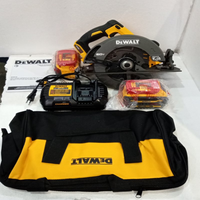 Kit Sierra Circular Dewalt Flexvolt 7-1/4" 184mm, Amarillo