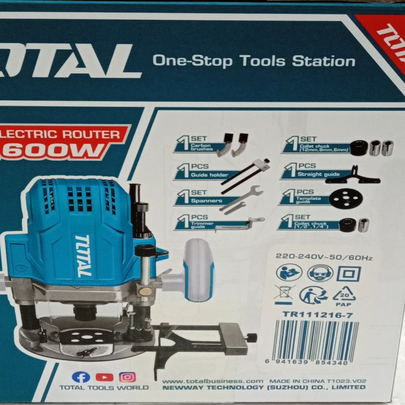 Fresadora Router Industrial Total Tools 1600W TR111216