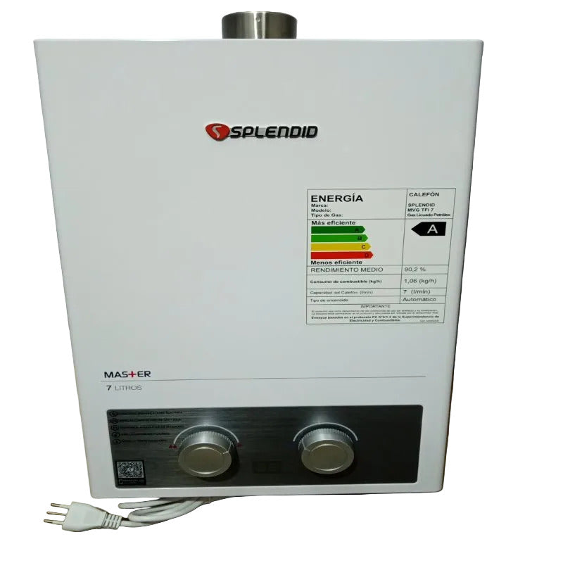 Calefont Tiro Forzado Splendid MVG-TFI 7 Gas Licuado 7 Litros Automático