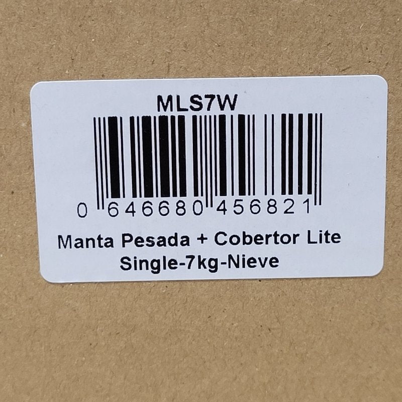 Manta Pesada + Cobertor Lite Single 7 kg 1.5 Plazas, Hypnos