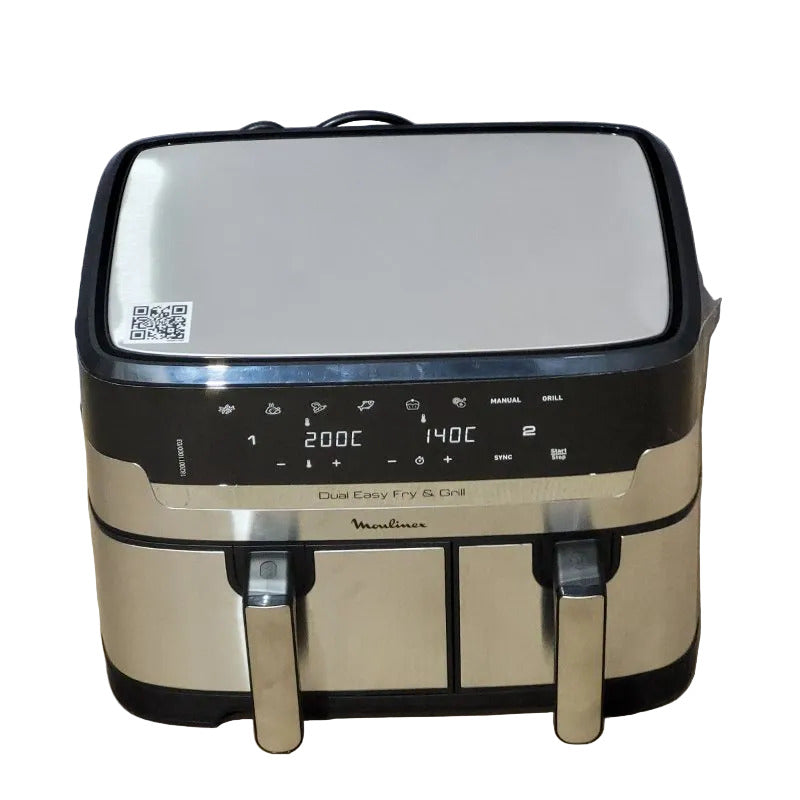 Freidora de Aire Moulinex Easy Fry Grill Digital Dual Inox 8.3 Litros