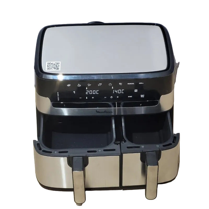 Freidora de Aire Moulinex Easy Fry Grill Digital Dual Inox 8.3 Litros