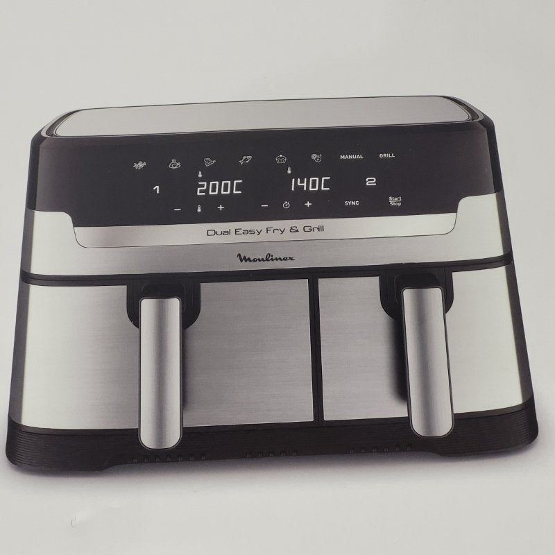 Freidora de Aire Moulinex Easy Fry Grill Digital Dual Inox 8.3 Litros
