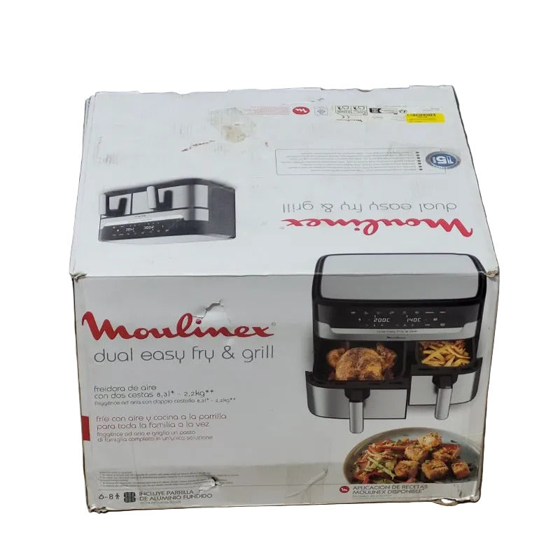 Freidora de Aire Moulinex Easy Fry Grill Digital Dual Inox 8.3 Litros