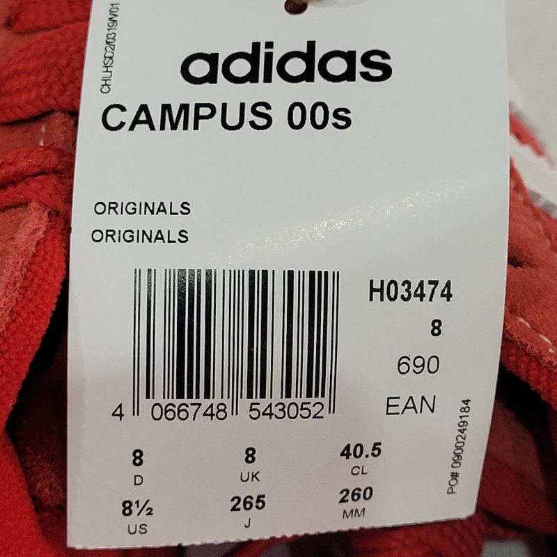 Zapatilla Adidas Campus 00s H03474 Rojo Talla US 40.5 Masculino