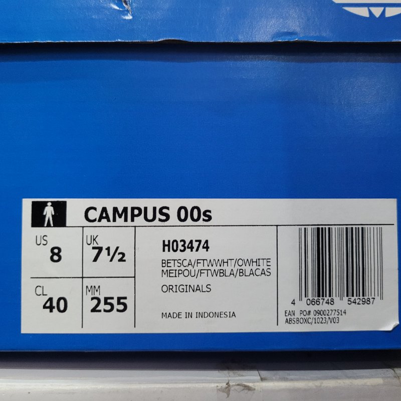 Zapatilla Adidas Campus 00s H03474 Rojo Talla US 40 Masculino