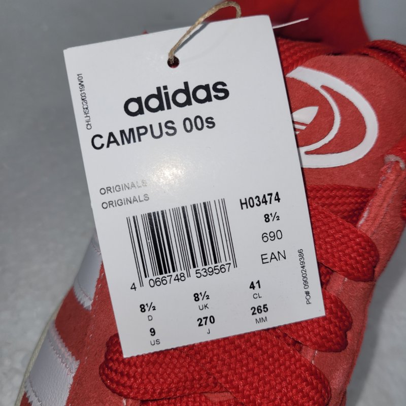 Zapatilla Adidas Campus 00s H03474 Rojo Talla US 41 Masculino