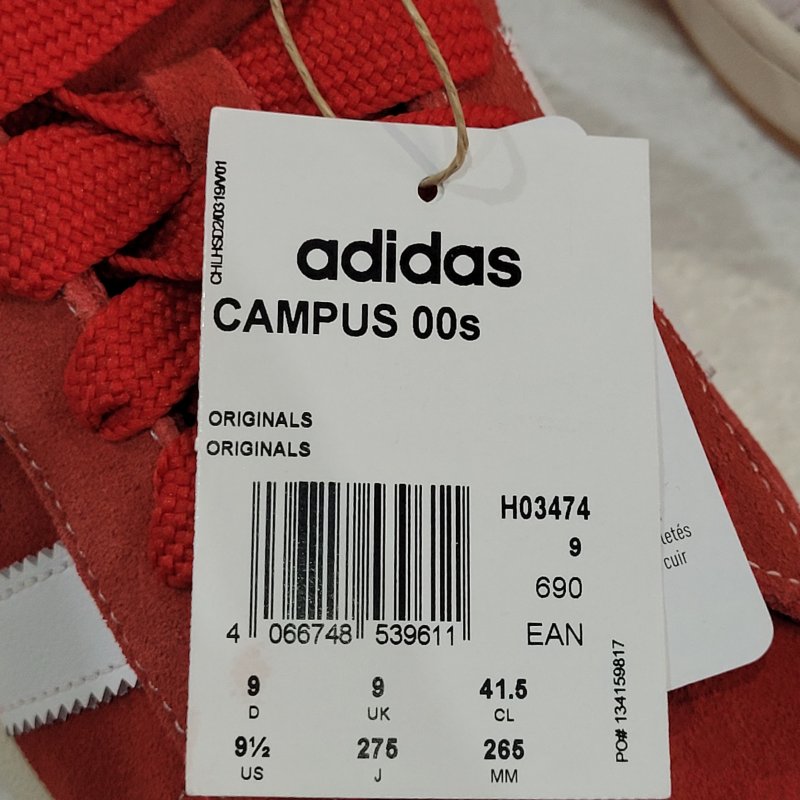 Zapatilla Adidas Campus 00s H03474 Rojo Talla US 41.5 Masculino