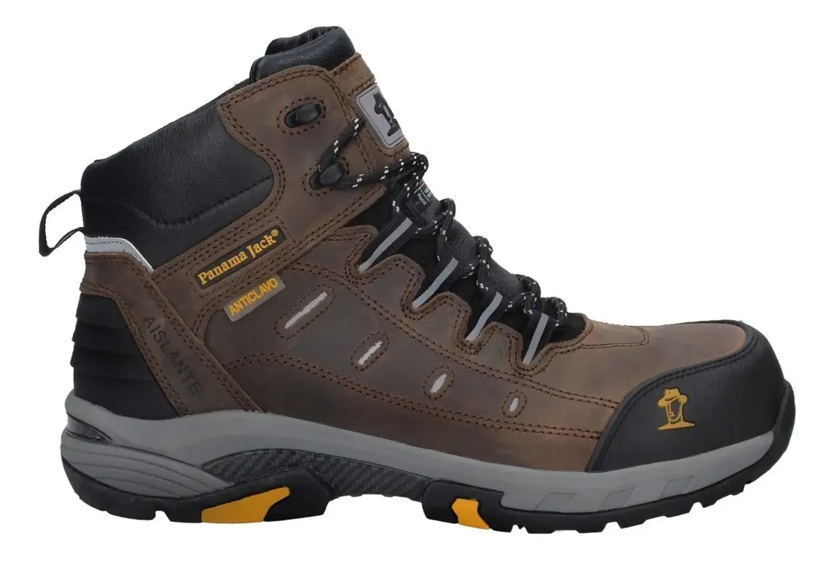 Botín de Seguridad Panama Jack PJ507MDKTC – Café Moro, Talla 42, Masculino
