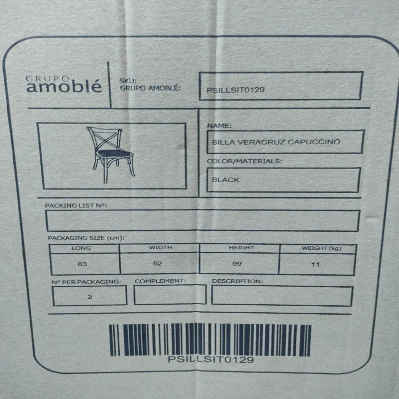 Pack de 2 Sillas Grupo Amoble Veracruz Capuccino Black