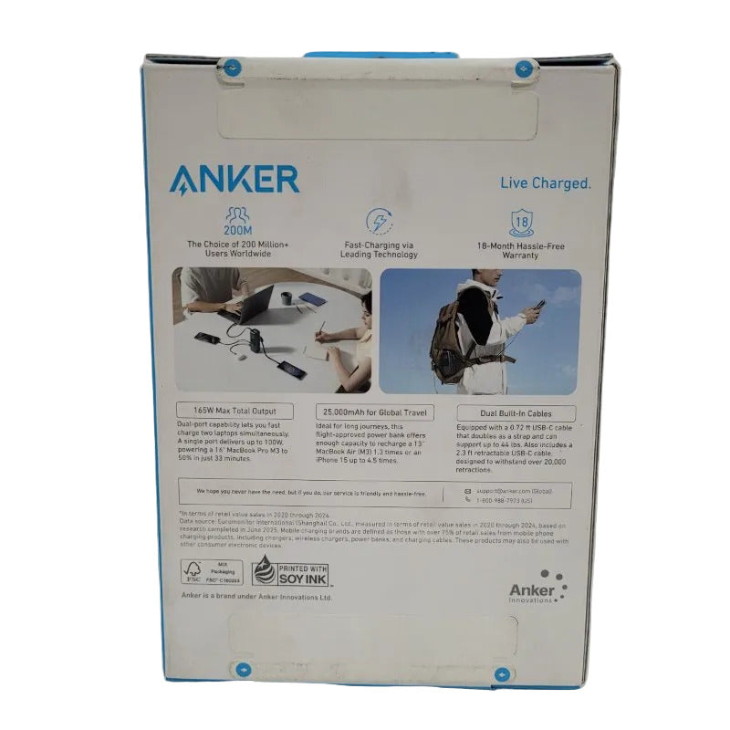 Cargador Portátil Powerbank Anker A1695 25000mAh 100W