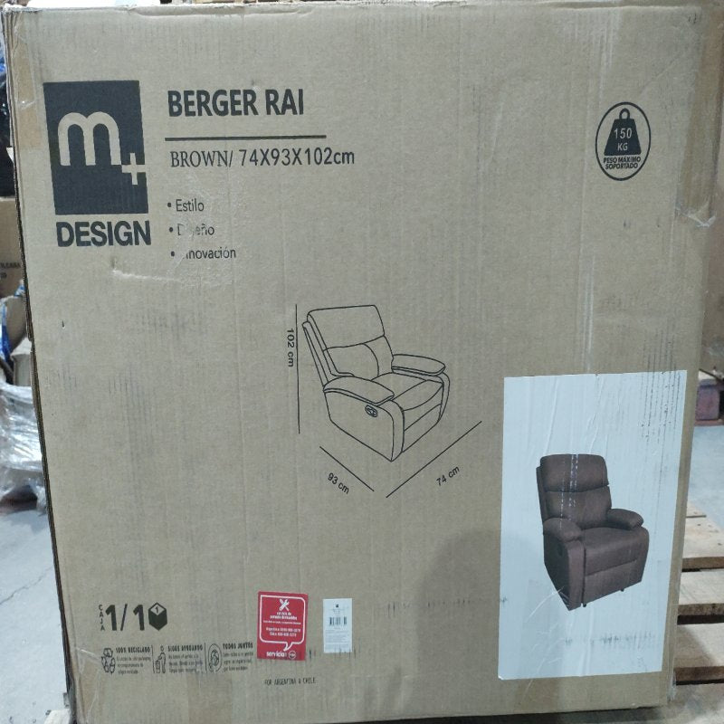 Sillón Berger Rai M+ Design Marrón 74x93x102 cm