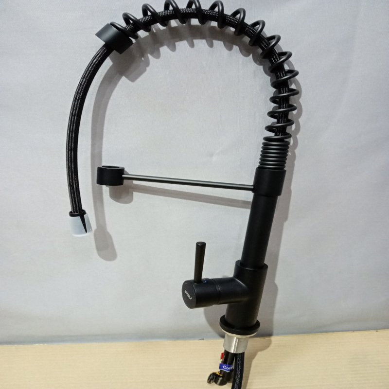Monomando con caño flexible FDV Top Pro Black 4.0 3 funciones