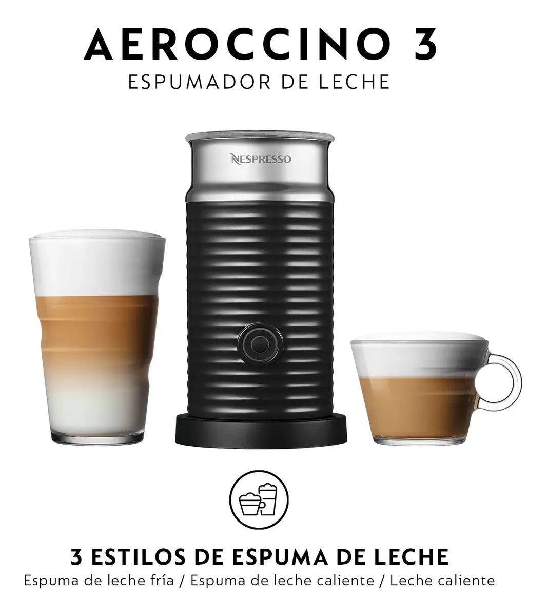 Cafetera Nespresso Inissia con Espumador Aeroccino 3, Blanco