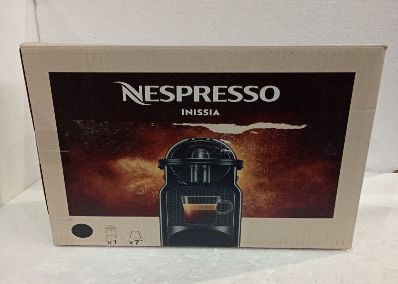 Cafetera Nespresso Inissia + 7 Cápsulas Negra