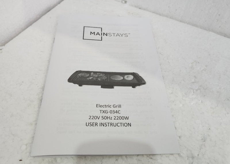 Parrilla Eléctrica Mainstays TXG-034C – 2200 W, Negro