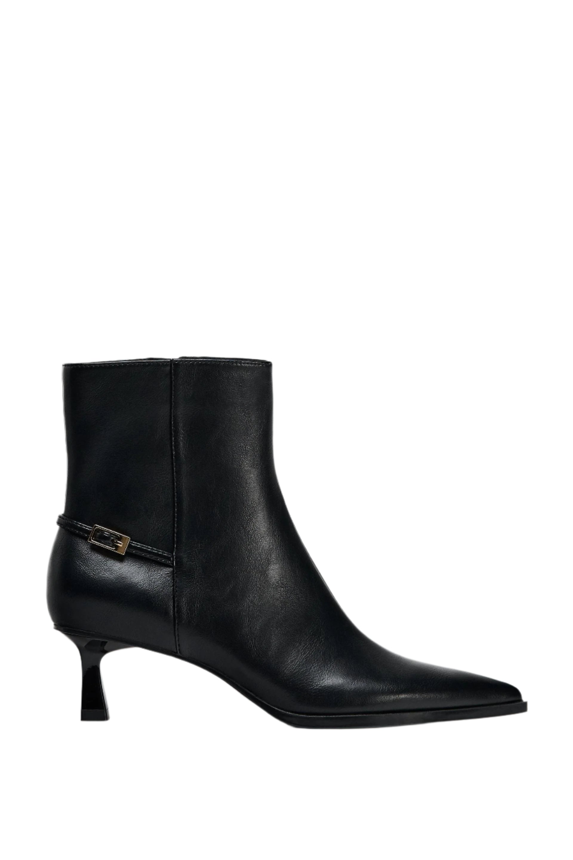 Botines Tacon Hebilla Zara Negro 36