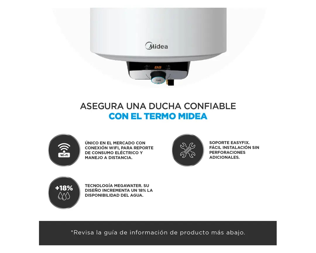 Termo Eléctrico Midea MWH100-15EFG 100 Litros Blanco