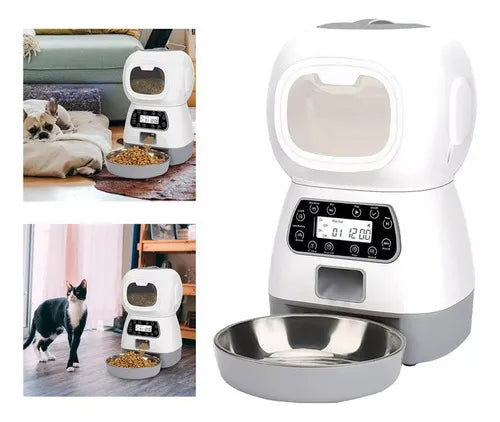 DISPENSADOR DE COMIDA AUTOMÁTICO GENERICO WIFI MODEL BLANCO 3.5L