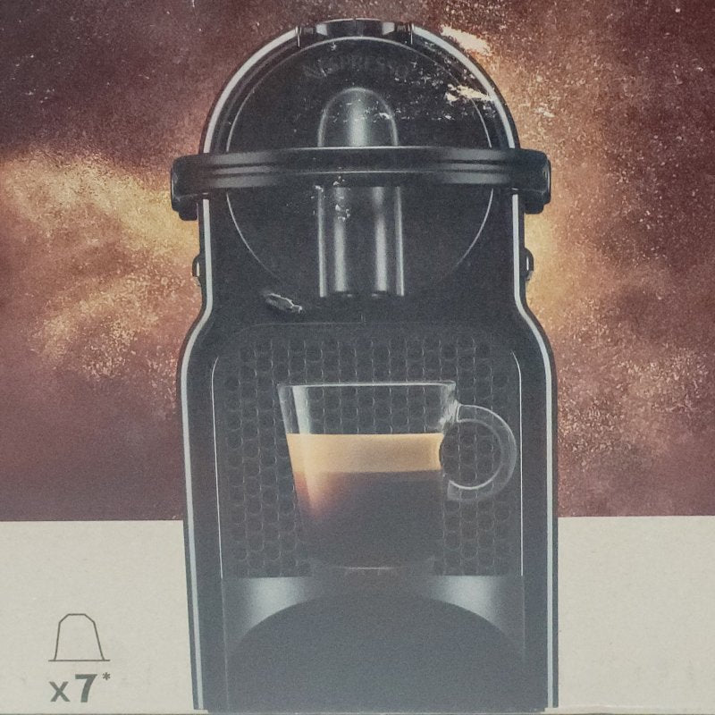 Cafetera Nespresso Inissia + 7 Cápsulas Negra