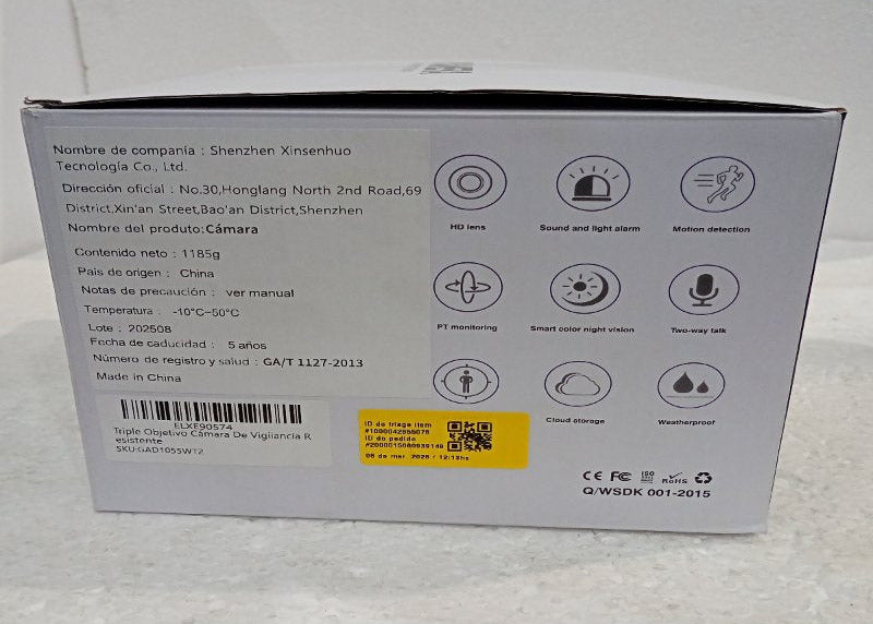 Cámara de Vigilancia ATSG Triple 15 MP para Exterior