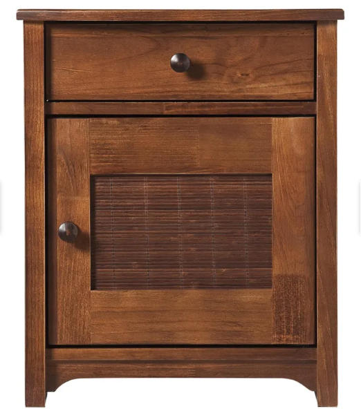 Velador De Madera Veneto Rosen Lado Izquierdo Cafe