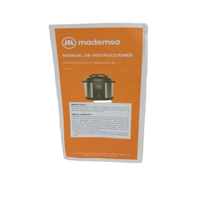 Olla Multicocción Mademsa MPC20 Inox 6 Litros
