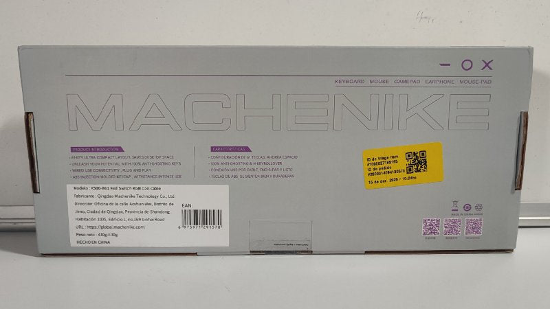 Teclado Mecánico Machenike K500-B61 Red Switch RGB con Cable