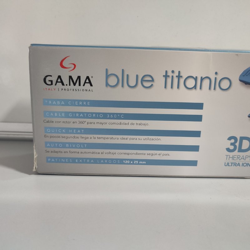 Plancha de Cabello Gama Elegance 3D Therapy Ultra Ion Blue Titanio - 230 °C / 450 °F