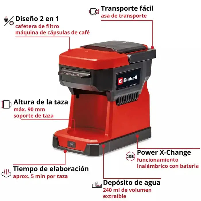 Cafetera Inalambrica  18v Einhell Te-Cf 18 Li Solo
