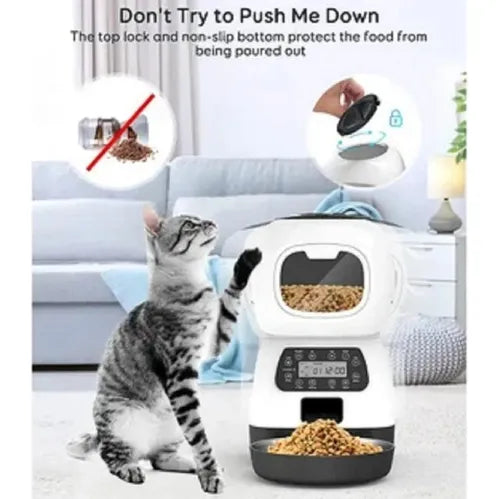 DISPENSADOR DE COMIDA AUTOMÁTICO GENERICO WIFI MODEL BLANCO 3.5L