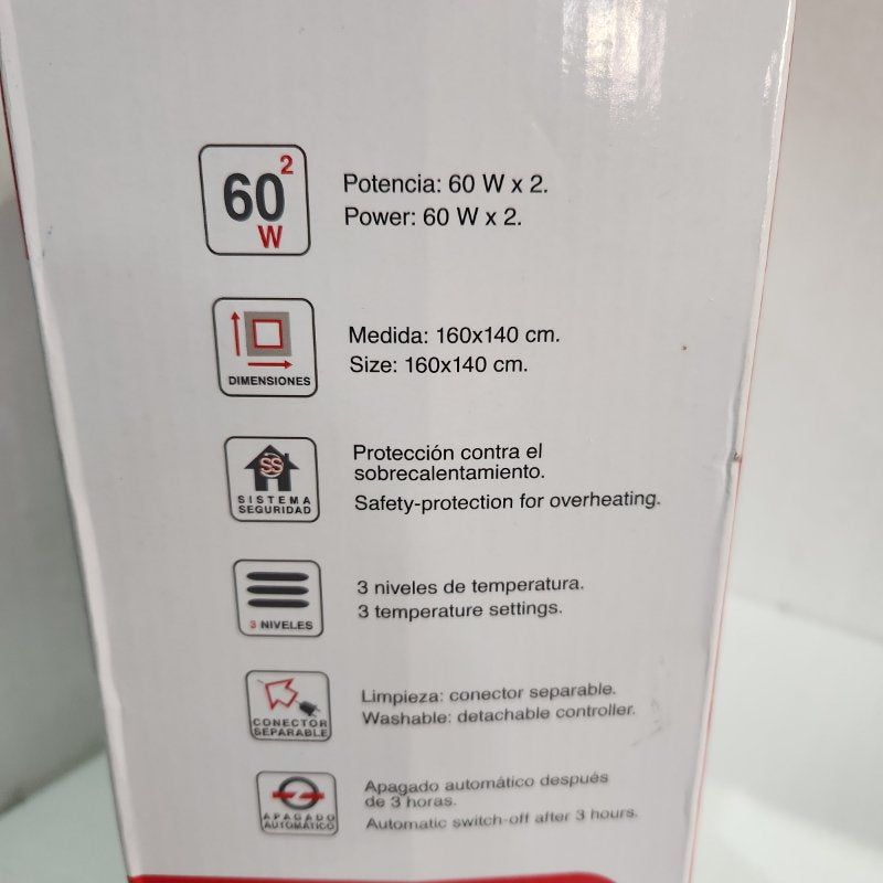 Calienta Cama Megafesa 2 Plazas 160x140cm Blanco