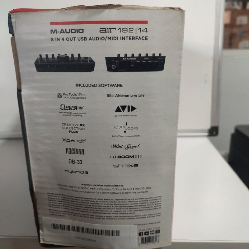 Interfaz de Audio M-Audio AIR 192|14 – 8 Entradas / 4 Salidas con MIDI