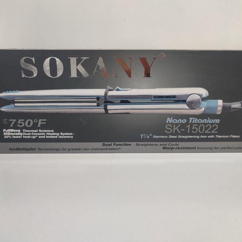 Plancha de Pelo Sokany CS-608 Nano Titanium 750°F 1 1/4 Pulgadas 50W 110-240V