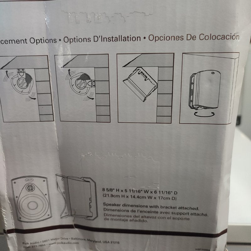 Altavoz Todo Clima Polk Audio Atrium 4, Resistente a la Intemperie para Interiores y Exteriores