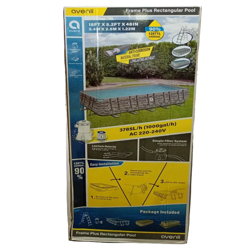 Piscina Rectangular Familiar Avenli MX122CM 5.4MX2.5MX1.22M 12870L
