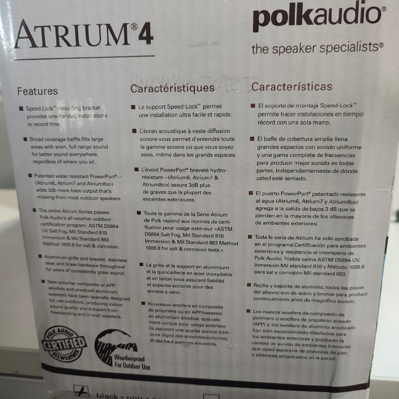 Altavoz Todo Clima Polk Audio Atrium 4, Resistente a la Intemperie para Interiores y Exteriores