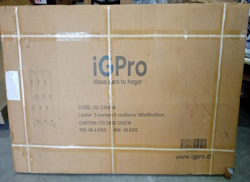 Locker 3 Cuerpos 6 Casilleros IGPRO Blanco 180x90x45cm